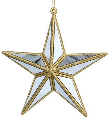 Gold and Silver Mirror Star decoration