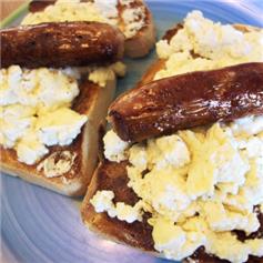 Scrambled Egg, Sausage & Cheese on Toast - large