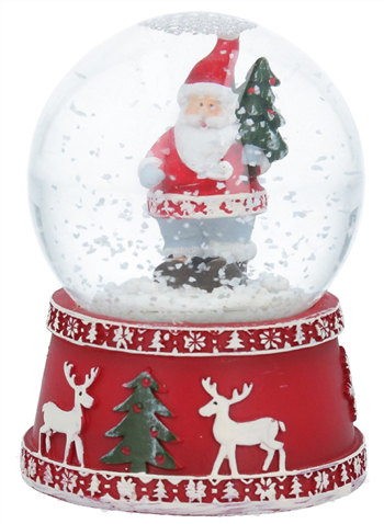 New England Santa Snow Globe